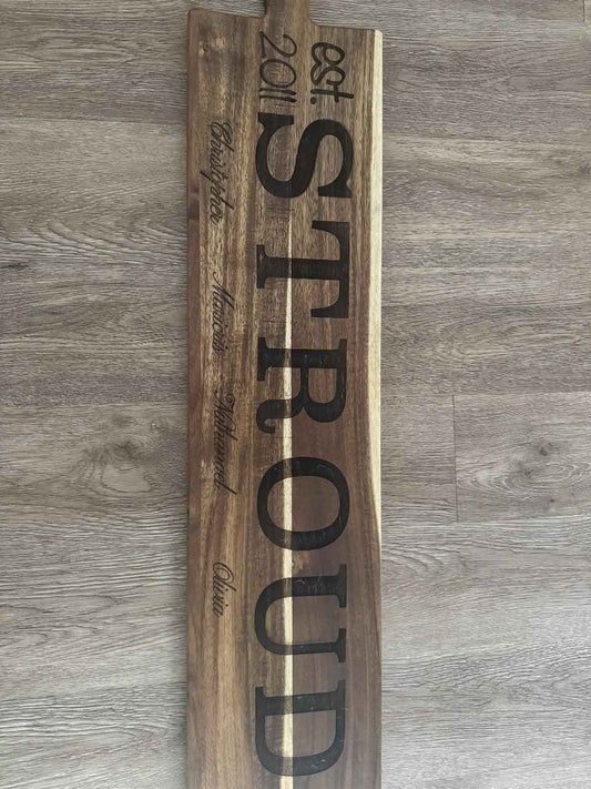 Custom Engraved Charcuterie Board - Personalized Wooden Serving Tray